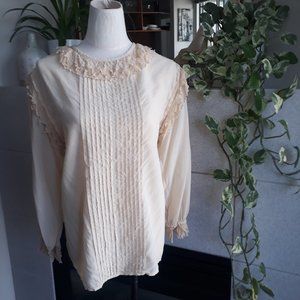 🐿️ CHLOE Vintage Silk 80s Ruffled Romantic Blouse